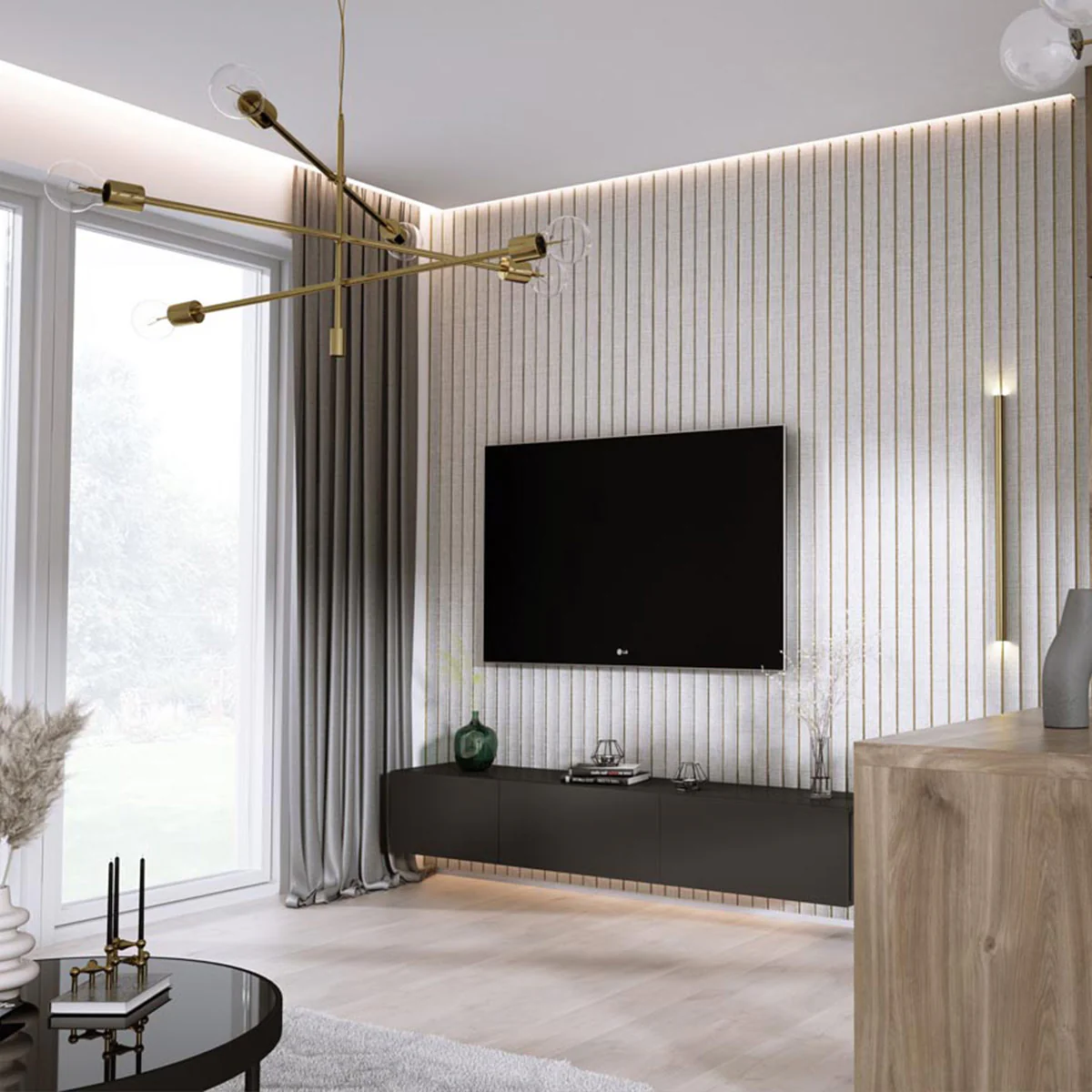 3D Kunststof Wandpanelen Wit Lumière Collection 270 x 12 cm - Image 3
