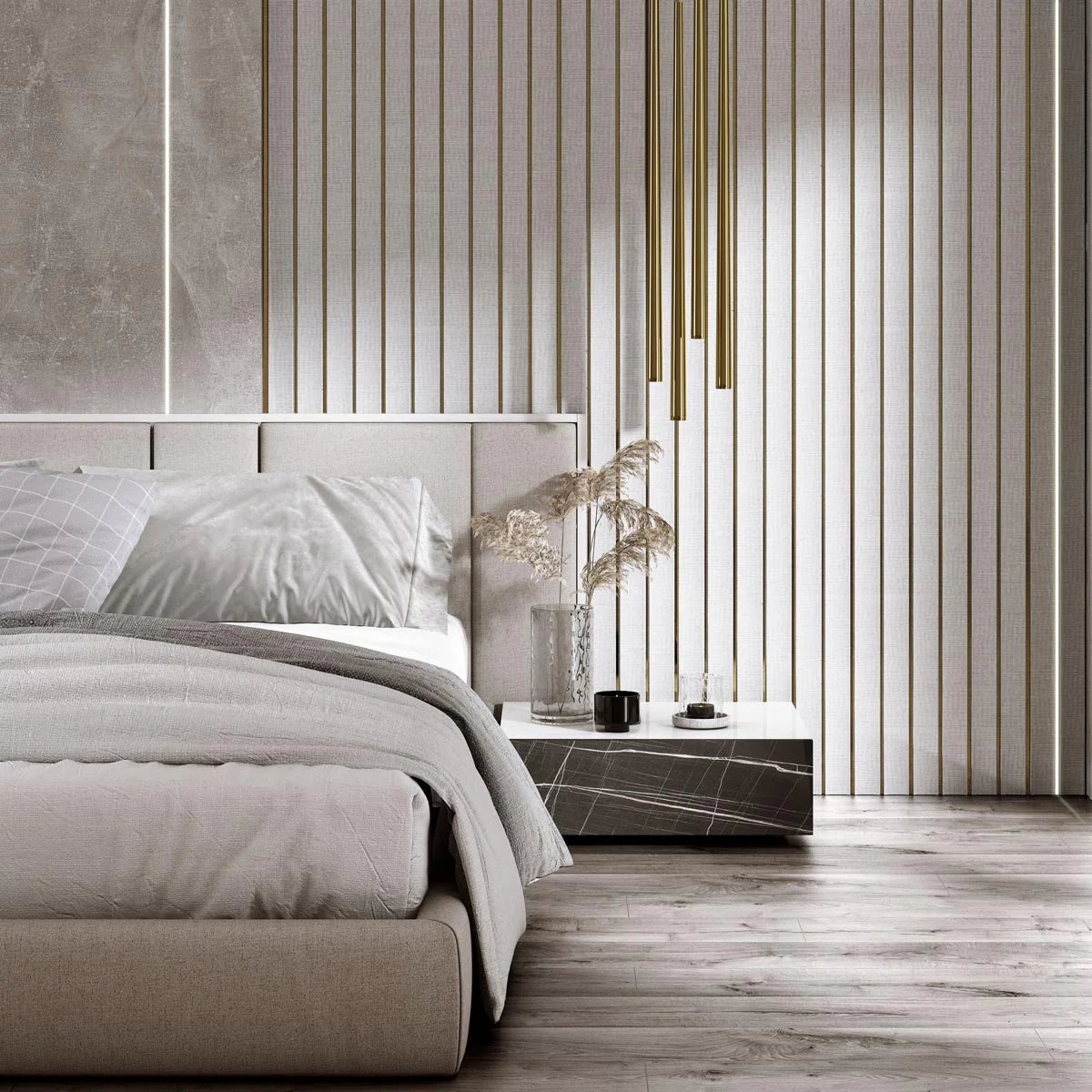 3D Kunststof Wandpanelen Wit Lumière Collection 270 x 12 cm - Image 4