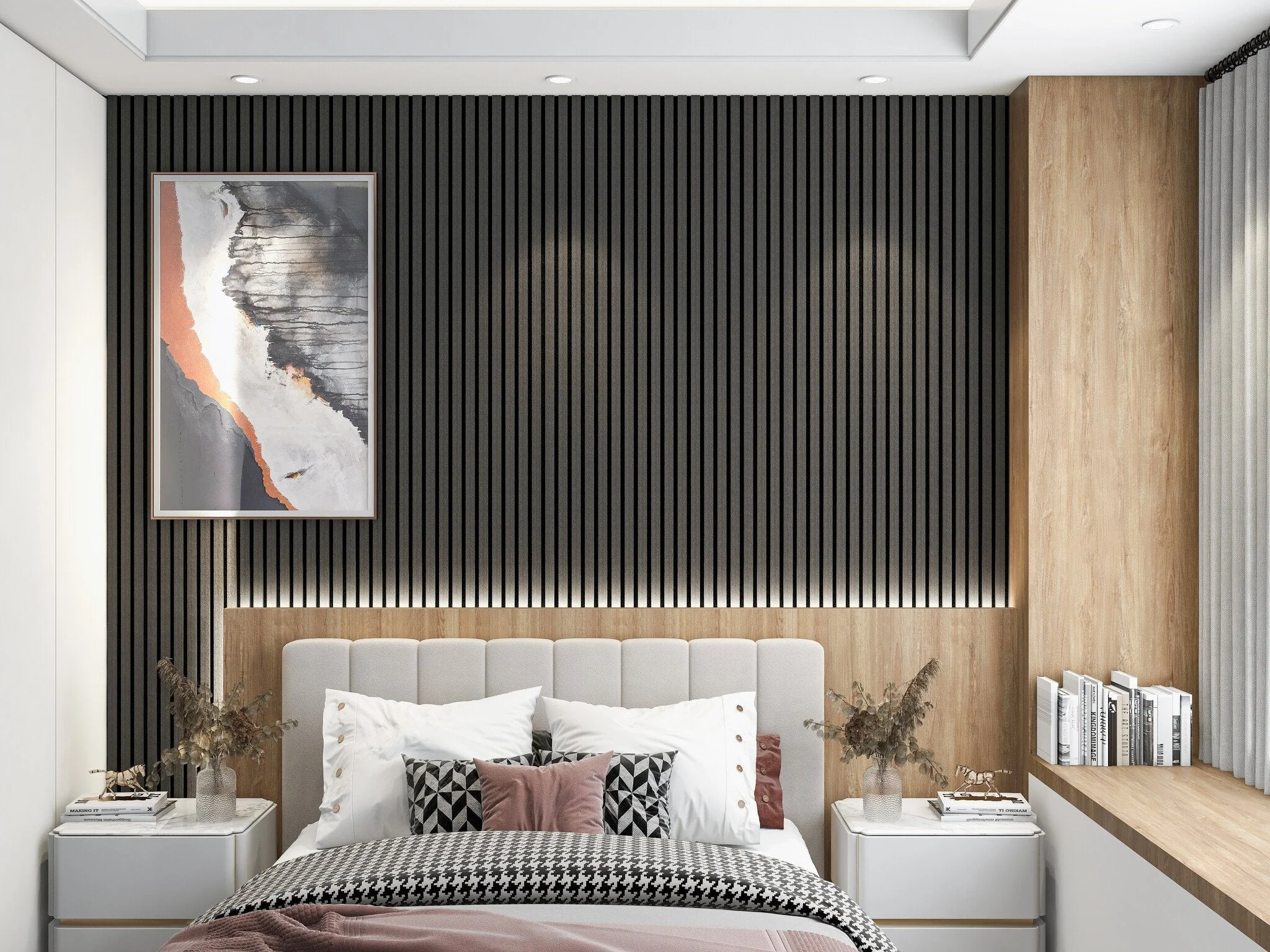 Akoestische panelen 300 x 60 x 2.2 cm - Eiken Zwart - Image 3