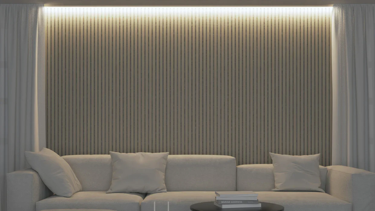Akoestische panelen  270 x 60 x 2.2 cm - Beige on Beige - Image 4