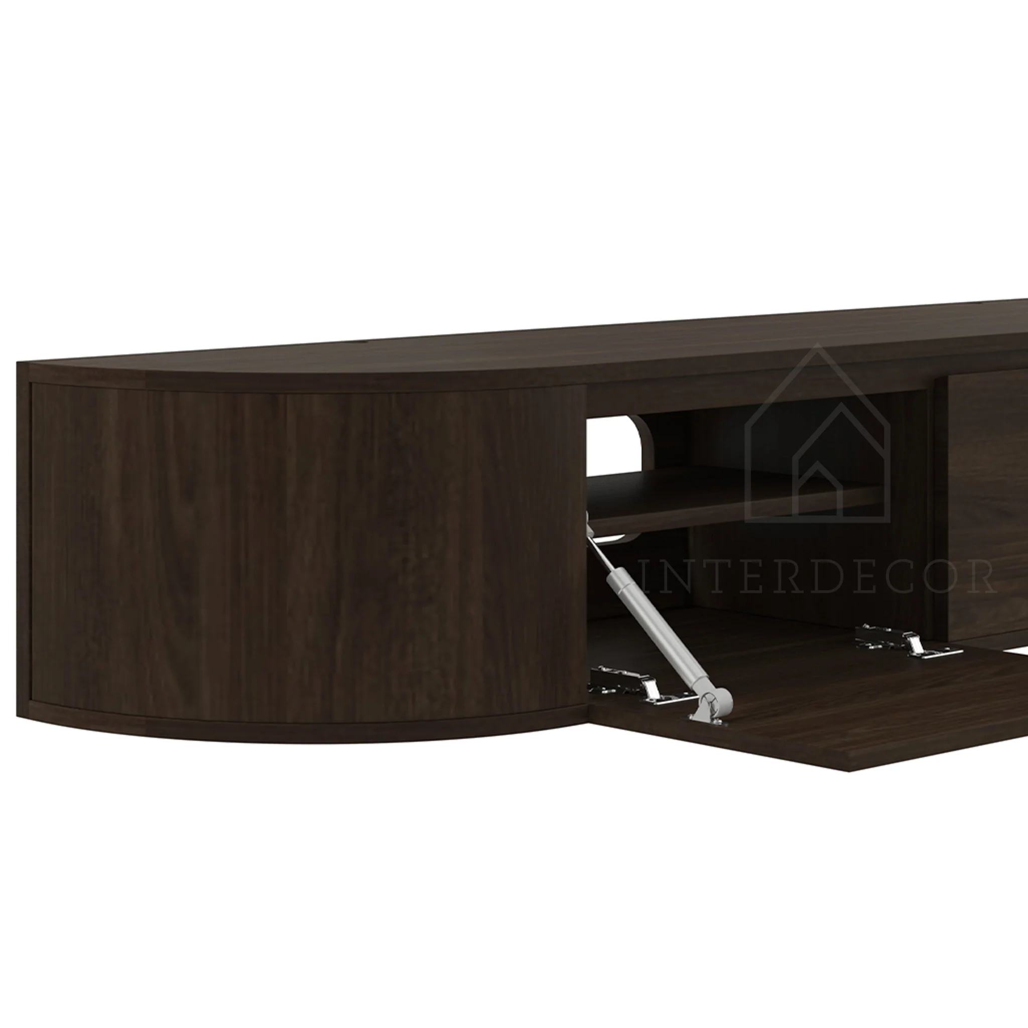 Aura curved TV-Meubel zwevend walnut 180 cm - Image 3