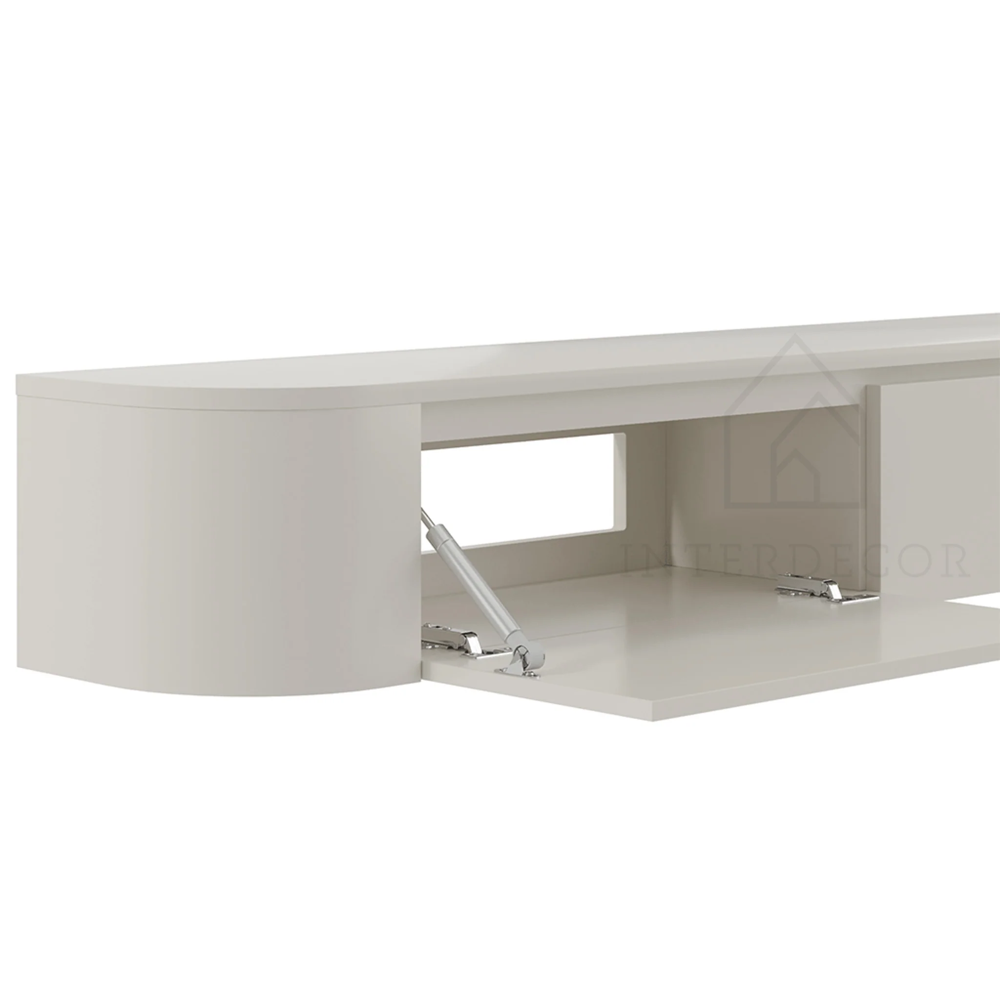 Dulce curved TV-Meubel zwevend beige 240 cm - Image 3
