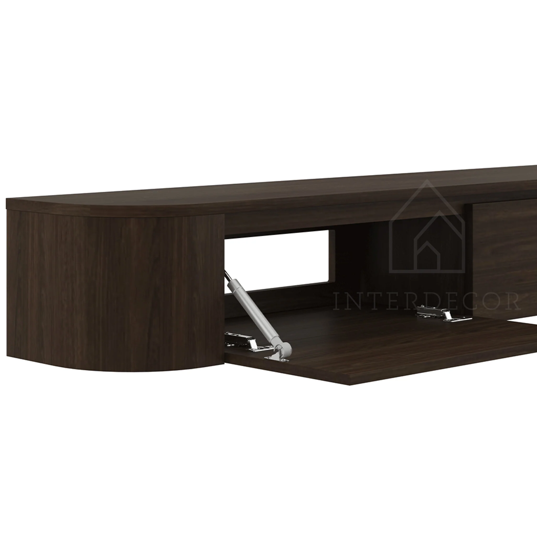 Dulce curved TV-Meubel zwevend walnut 240 cm - Image 3