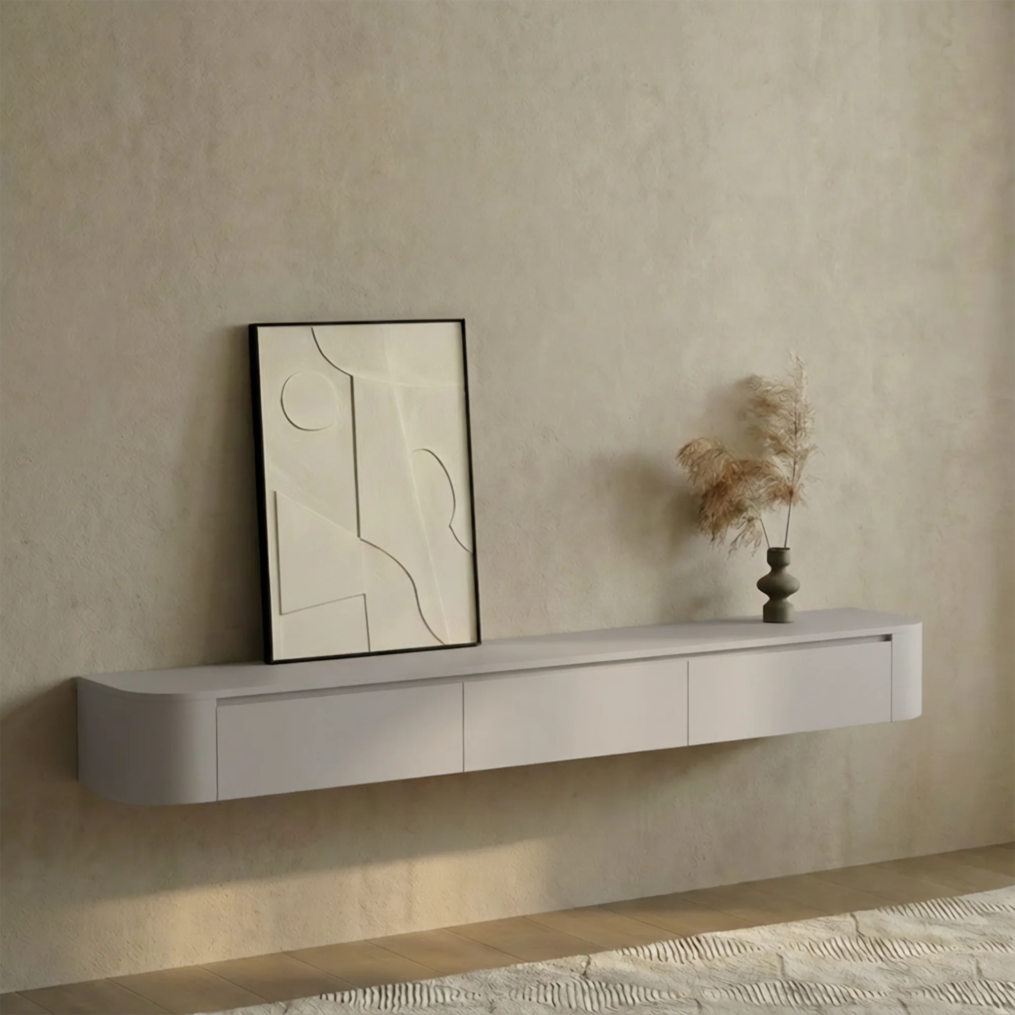 Dulce Japandi Tv-meubel 280 x 32 x 28 cm - Wit - Image 3