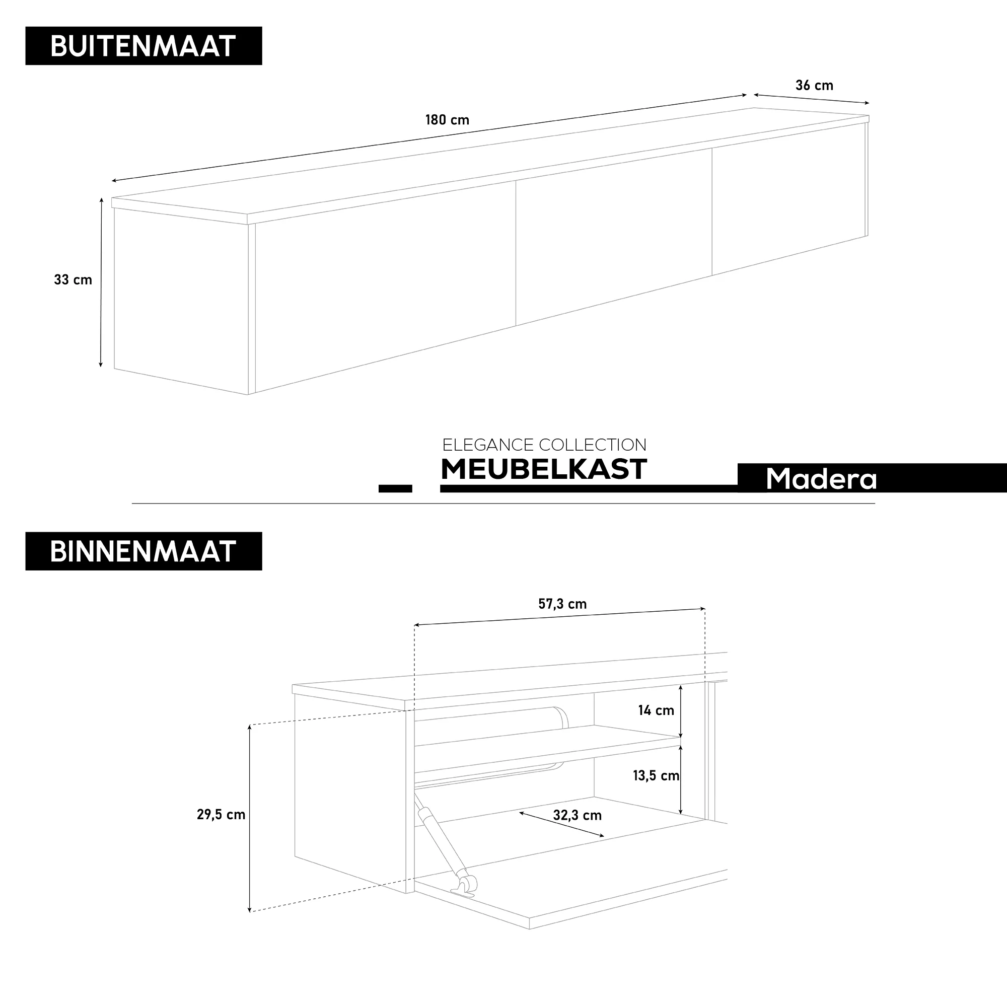 Madera TV-Meubel zwevend wit 180 cm - Image 6