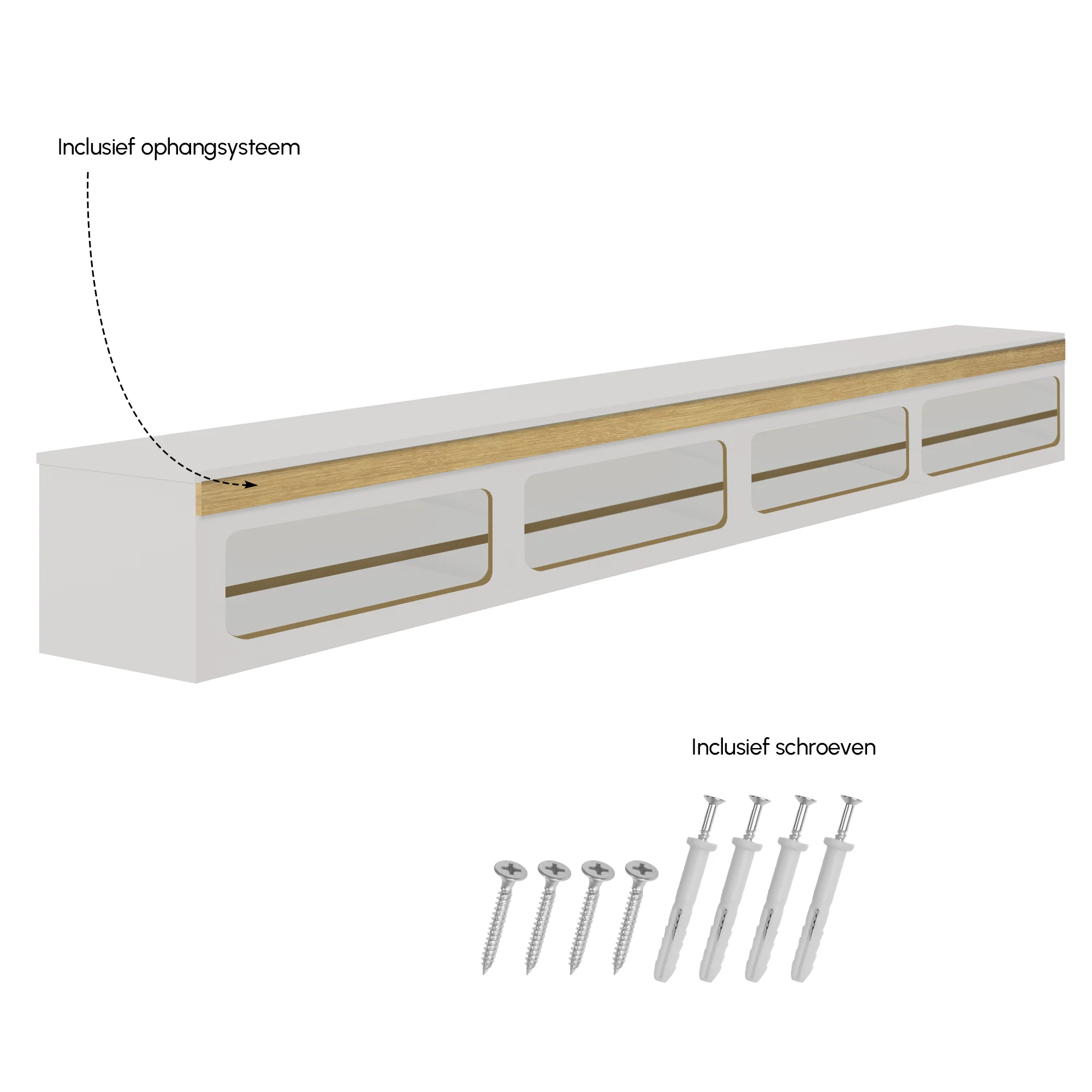 Madera TV-Meubel zwevend wit 280 cm - Image 5