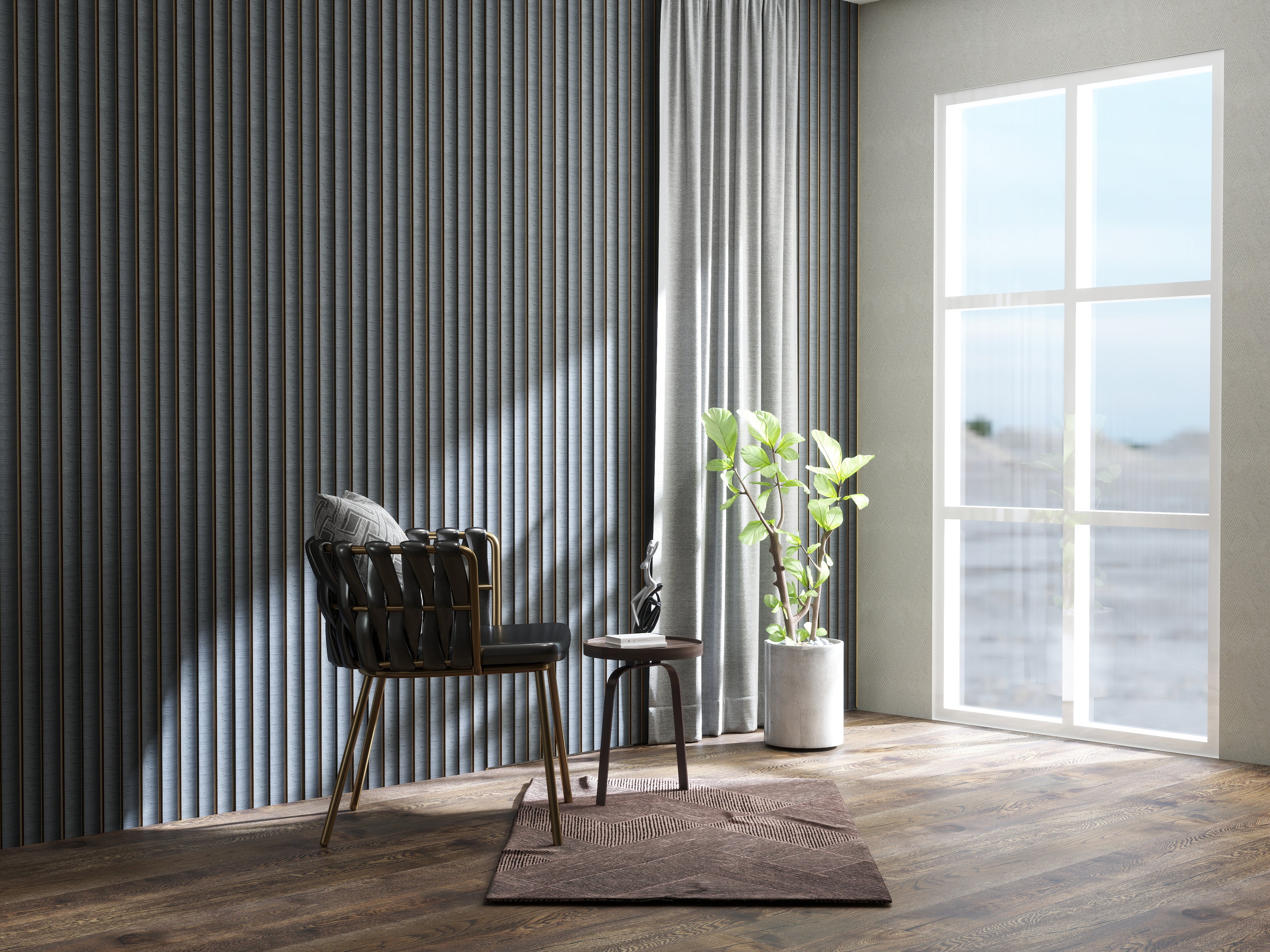 3D Kunststof Wandpanelen Antraciet Lumière Collection 270 x 12 cm - Image 3