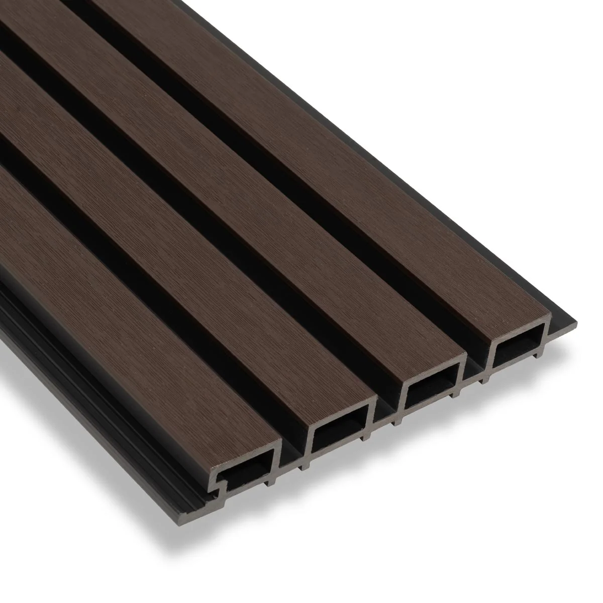 Composiet Gevelbekleding Dark Walnoot Lattenwand Wandpanelen 290 x 22 cm - Image 4